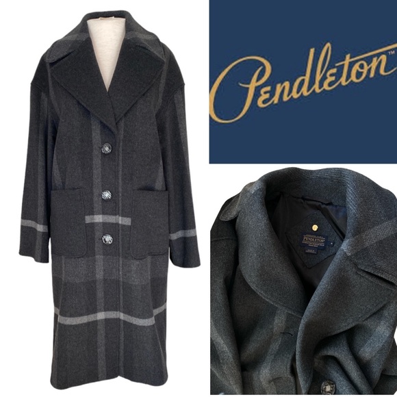 Pendleton Jackets & Blazers - NWOT PENDLETON GRAY PLAID WOOL COAT SZ 6
RN# 29685